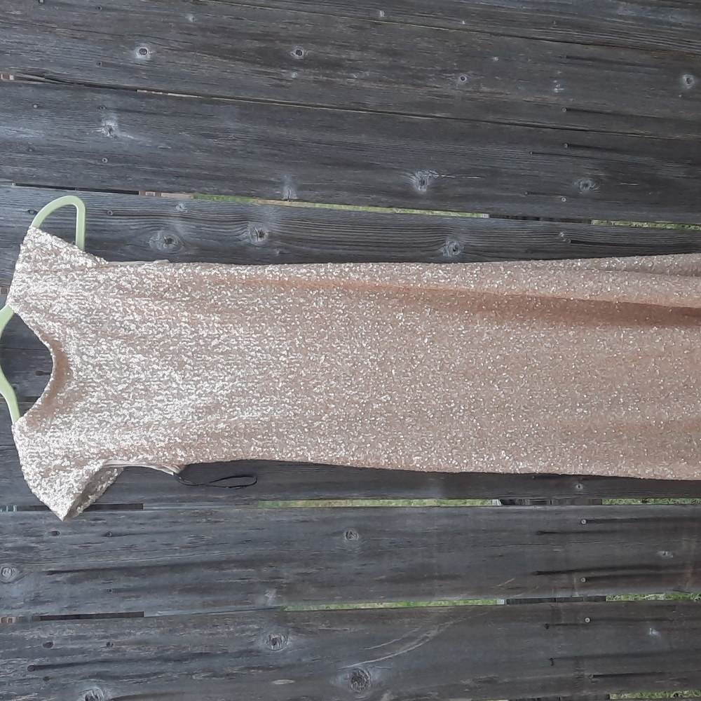 Sorella Vita SV Gold Sequin Dress Low Back Size 10 Gorgeous Gown Bridal Prom - Picture 6 of 16